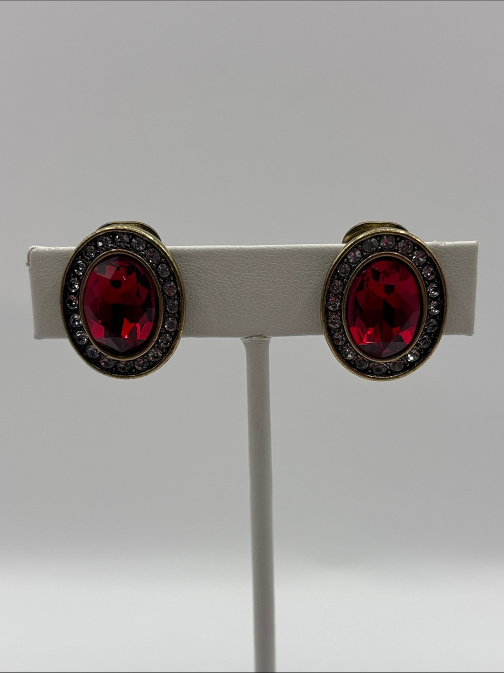 Heidi Daus Worth Waiting For in Siam Red Clip-on Earrings JP474